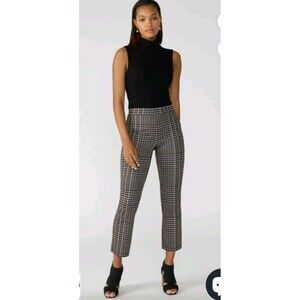 Sanctuary Carnaby Kick Crop Pants Medium Cappuccino Glen Plaid Academia